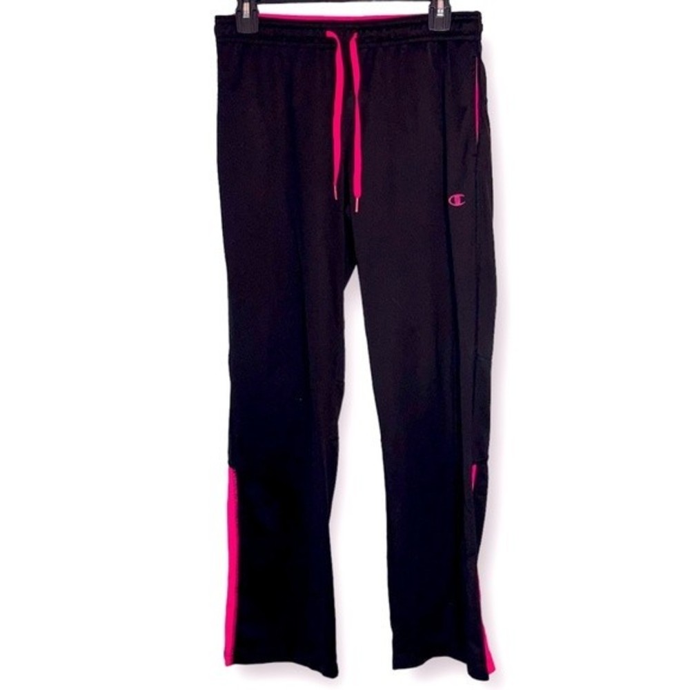 Champion Black Pink Athletic Drawstring Track Pants Size Small